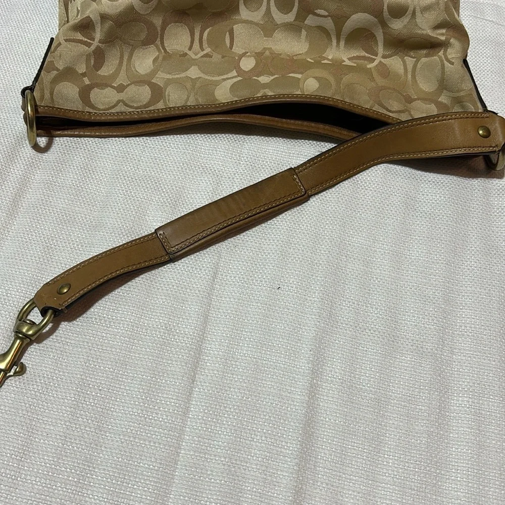 Y2K Coach Vintage Signature Sarah Optic Tan Hobo Bag F15667 - Picture 11 of 14